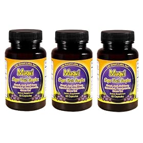 3 Months Maqui Super Fruit Complex, Antioxidant Maqui Berries, Resveratrol, Goji Berry, Pomegranate, Acai, Green Tea 3 pack
