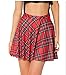 TOFLY Women's Digital Print Stretchy Plaid Pleated Mini Skirts Plus Size S-XXXXL