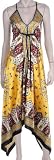 Silk Feel Handkerchief Hem Criss Cross Back Adjustable Maxi / Long Dress ( Free Shipping ! )
