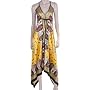 Silk Feel Handkerchief Hem Criss Cross Back Adjustable Maxi / Long Dress ( Free Shipping ! )