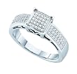 Beautiful White Gold Micro Pave Diamond Engagement / Promise Ring " Size 7 "