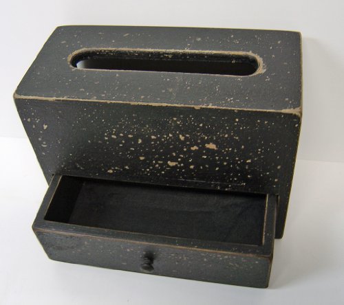 Tissue Box Cover with Drawer Country Rustic Primitive