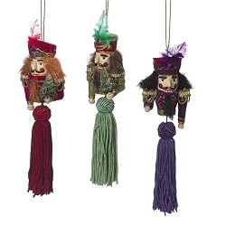 Nutcracker Ballet Dangle Christmas Ornaments Set of 3