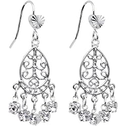 Clear Teardrop Chandelier Earrings