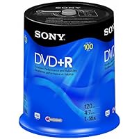 Sony DVD+R 4.7 GB Recordable Storage Spindle - 100 Disc