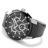 Adee Kaye Mens Large Swiss Chronograph Watch w/ Black Dial