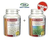 SimplySupplements Zinc 15mg 360 Tablets + Selenium 200mcg with Multivitamins & Iron 360 Tablets |Skin & Immune Support