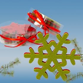 Snowflake Felt Coasters, 5 Diameter. Double Thickness for Lasting Durability. Reversible... by U Spend Less
