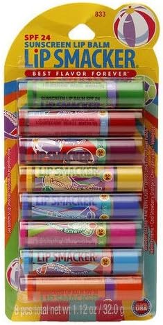 Bonne Bell Lip Smacker Party Pack with SPF 24, Fruit Flavors 8 ea