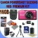 Canon PowerShot SX230HS 12 MP Digital Camera with HS SYSTEM and DIGIC 4 Image Processor (Red/Pink) Premium Bundle 16 GB Memory Card, Two NB5L Battery, Battery Charger, Card Reader, Carrying Case, Mini Tripod And More!!!!