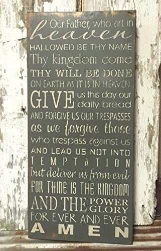 Rustic Wood Sign Featuring The Lord's Prayer