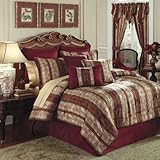 Croscill Home Villanova 4 Piece Comforter Set, Red King