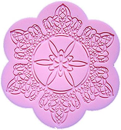 Longzand Molds HY1-148 DIY Cake Decorating Mold with Silicone Lace Mold Mat, Fondant Mold and Silicone Sugar Craft Molds, Pink