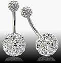 Swarovski Crystal Belly Bar | fancy belly bar | belly bar | Body Bar | Navel Jewellery | Length 10mm