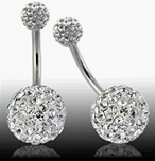 Swarovski Crystal Belly Bar | fancy belly bar | belly bar | Body Bar | Navel Jewellery | Length 10mm