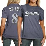 MLB Ryan Joseph Braun Milwaukee Brewers Womens Short Sleeve Crew Neck Tee (Ath Navy Heather, Medium) Reviews 51 J MpuaL. SL160 MLB Ryan Joseph Braun Milwaukee Brewers Womens Short Sleeve Crew Neck Tee (Ath Navy Heather, Medium) Reviews