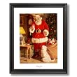 Solid Wood Black Framed Tom Browning Old St Nick Santa Clause Milk And Cookies #4 Christmas Pictures Art Print