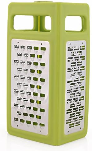 Sharewings 4-Sided Stainless Steel Large 4-in-1 Box Fold-fiat Grater for Parmesan Cheese, Ginger, Vegetables
