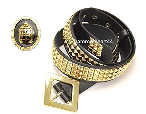 Harley Quinn Gold Pyramid Studs Belt Costume (S)