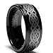 9MM Black Tungsten Ring with Laser Etched Celtic Design Sizes 8 to 13