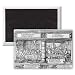 Banking Scene (woodcut) (b/w photo) by Jost.. - 3x2 inch Fridge Magnet - large magnetic button - Magnet