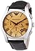 Emporio Armani Chronograph Amber Dial Brown Leather Mens Watch AR1634