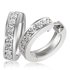 Goldmaid Damen-Creolen 925 Sterlingsilber 14 Zirkonia Me 0447S