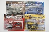 4 X 4-Piece Die Cast Metal, Matchbox Car Play Set: Combat Force, Police Patrol, Mighty Rescue Fire & Tough Construction