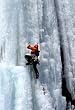 Detail of an Ice Climber in New York's Adirondack Mountains - Dramatic Photographic Print by Brendan Reals