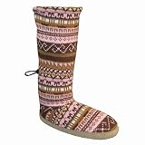 MukLuks Light Pink Fairisle Knit Toggle Boot - L (8-9)