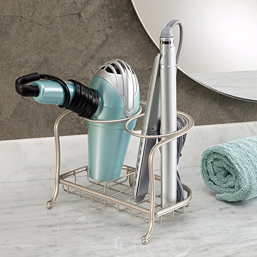 InterDesign York Lyra Vanity Countertop Hair Dryer & Flat Iron Holder