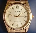Gents Avia gold-tone analogue quartz watch with date window - gold face