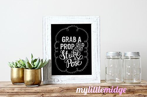 Grab A Prop &amp; Strike a Pose ORIGINAL Artwork Print made from Hand Lettered Artwork