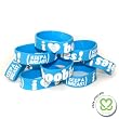 Keep-A-Breast 1 Inch I Love Boobies Bracelet Blue/White