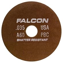 Falcon C60QBC Resinoid Bonded Shatter Resistant Tool Room Reinforced Abrasive Cut-off Wheel, Type 1, Silicon Carbide