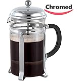 Utopia Kitchen Triple Filters French Coffee Press Maker, Heat Resistant Glass with Stainless Steel Glass, 34oz, Chrome