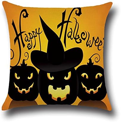 Happy Halloween Pillowcase 18"x18" inch Two Sides Zippered Pillow Cover Cases (Happy Halloween 203)