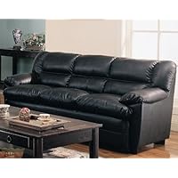 Harper Sofa in Black Leather by Coaster Furniture