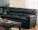 Harper Sofa in Black Leather by Coaster Furniture