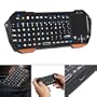 Fosmon Lightweight Wireless Mini PC Portable Bluetooth Keyboard (QWERTY keypad) with Built-In Touchpad Compatible with Smartphones, Tablets, PS3, Laptop, Notebook and Others - Black/Orange