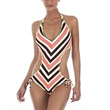 Xhilaration Monokini - Orange/ Black