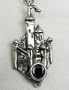 Sterling Silver Castle with Genuine Stone Accent [Jewelry]