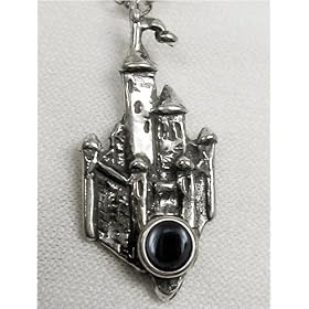 Sterling Silver Castle with Genuine Stone Accent