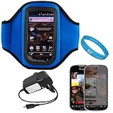 Blue Durable Neoprene Exercise Sports Workout Armband with Adjustable Velcr ....