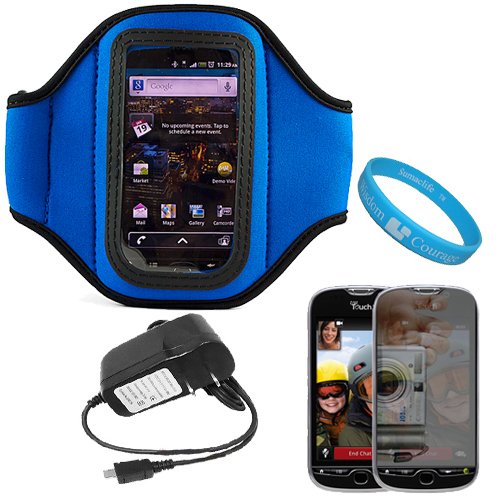 Blue Durable Neoprene Exercise Sports Workout Armband with Adjustable Velcro Strap for HTC T Mobile My Touch 4G Android Smartphone + Mirror Screen Protector + Rapid Travel Wall Charger with IC Chip + SumacLife TM Wisdom Courage Wristband 51 rwP7tmL Blue Durable Neoprene Exercise Sports Workout Armband with Adjustable Velcro Strap for HTC T Mobile My Touch 4G Android Smartphone + Mirror Screen Protector + Rapid Travel Wall Charger with IC Chip + SumacLife TM Wisdom Courage Wristband