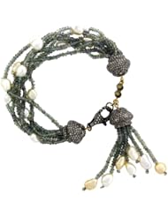 Designer Inspired Bracelet 97.6 Ctw Gemstone Beads Fashion Diamond Women Gift 18kt Gold Silver Jewelry