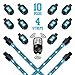Premium LIGHT BLUE 10 POD 4 STRIPS LED Motorcycle Engine & Ground Neon Accent Light Kit with 4-key Remote