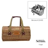 Nebraska Cornhuskers NCAA Verona Two-Lid Willow Basket (Burgundy) (Engraved Logo)