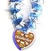 Hawaii-Blumenkette, zweifarbig wei�-blau mit Lebkuchenherz