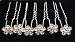 Flower Clear Crystals Bridal Hair Pins (Pack of 6) HS0002